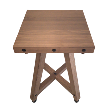 Handcrafted Outdoor End Table, Unfinished Hardwood Red Oak 19" W X 18.5" L X 24.75" H