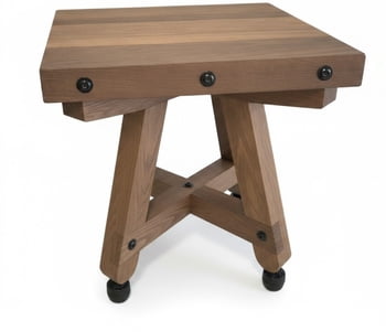 Handcrafted Outdoor End Table, Unfinished Hardwood Red Oak 15" W X 14.5" L X 16.0" H
